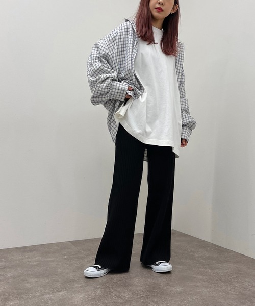 apres jour mignon(アプレジュールミニョン)の「リブニットパンツ【ZOZOTOWN限定アイテム】(その他パンツ・レディース・ダークブルー/グリーン/オレンジ/ブラック/ライトベージュ/モカ・MEDIUM/SMALL/X-LARGE)」の11枚目の写真