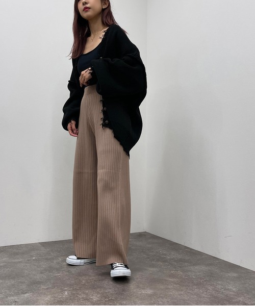 apres jour mignon(アプレジュールミニョン)の「リブニットパンツ【ZOZOTOWN限定アイテム】(その他パンツ・レディース・ダークブルー/グリーン/オレンジ/ブラック/ライトベージュ/モカ・MEDIUM/SMALL/X-LARGE)」の18枚目の写真