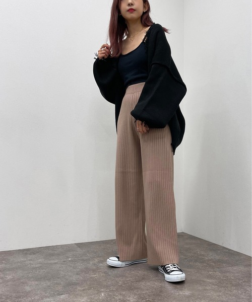 apres jour mignon(アプレジュールミニョン)の「リブニットパンツ【ZOZOTOWN限定アイテム】(その他パンツ・レディース・ダークブルー/グリーン/オレンジ/ブラック/ライトベージュ/モカ・MEDIUM/SMALL/X-LARGE)」の19枚目の写真