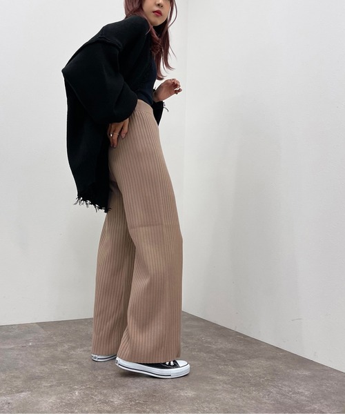 apres jour mignon(アプレジュールミニョン)の「リブニットパンツ【ZOZOTOWN限定アイテム】(その他パンツ・レディース・ダークブルー/グリーン/オレンジ/ブラック/ライトベージュ/モカ・MEDIUM/SMALL/X-LARGE)」の20枚目の写真