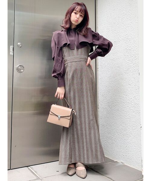 dazzlin（ダズリン）の「ケープカラー付ピンタックブラウス（シャツ/ブラウス・レディース・ブラウン/ベージュ/オフホワイト/ブラック・FREE）」の11枚目の写真