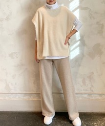 BEARDSLEY | 2W使用 レイヤードで着回せるラクーンポンチョ(ニット/セーター)