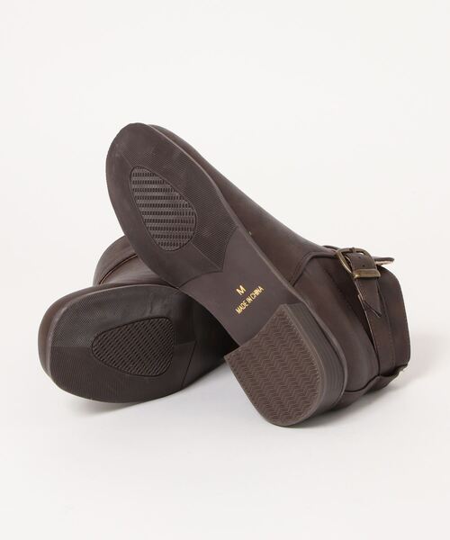 ehka sopo(エヘカソポ)の「スクエアトゥベルトブーツ(ブーツ・レディース・キャメル/ブラウン/ブラック・MEDIUM/LARGE)」の5枚目の写真