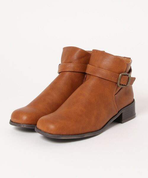 ehka sopo(エヘカソポ)の「スクエアトゥベルトブーツ(ブーツ・レディース・キャメル/ブラウン/ブラック・MEDIUM/LARGE)」の13枚目の写真