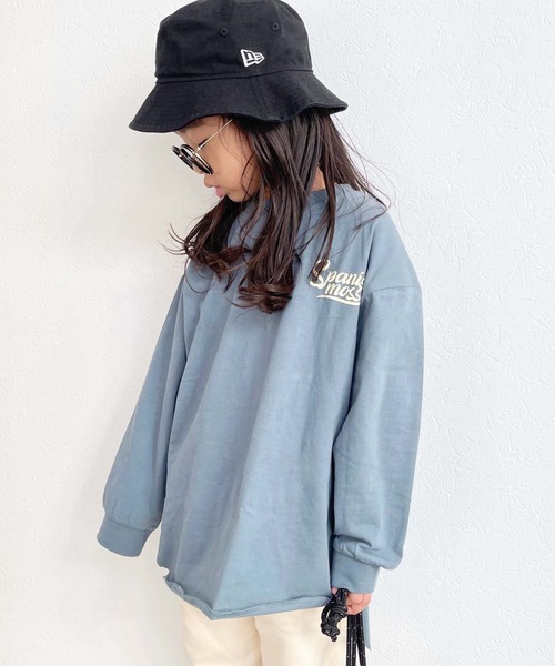 CIAOPANIC TYPY（チャオパニックティピー）の「【KIDS】ヘムラインチュニックTee（Tシャツ/カットソー・キッズ・ベージュ系その他/モカ/ブルー・MEDIUM/X-LARGE/LARGE/SMALL/XX-LARGE）」の3枚目の写真