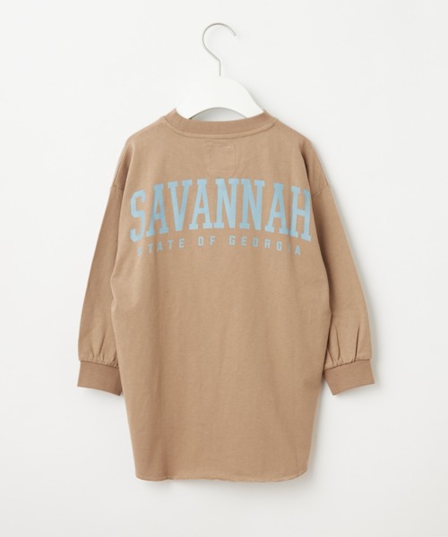 CIAOPANIC TYPY（チャオパニックティピー）の「【KIDS】ヘムラインチュニックTee（Tシャツ/カットソー・キッズ・ベージュ系その他/モカ/ブルー・MEDIUM/X-LARGE/LARGE/SMALL/XX-LARGE）」の4枚目の写真