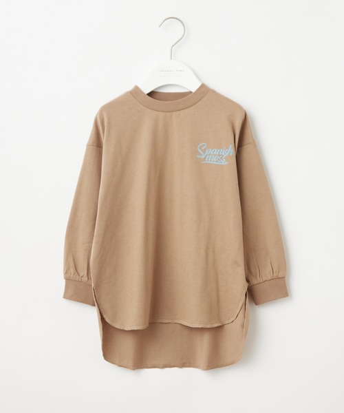 CIAOPANIC TYPY（チャオパニックティピー）の「【KIDS】ヘムラインチュニックTee（Tシャツ/カットソー・キッズ・ベージュ系その他/モカ/ブルー・MEDIUM/X-LARGE/LARGE/SMALL/XX-LARGE）」の5枚目の写真