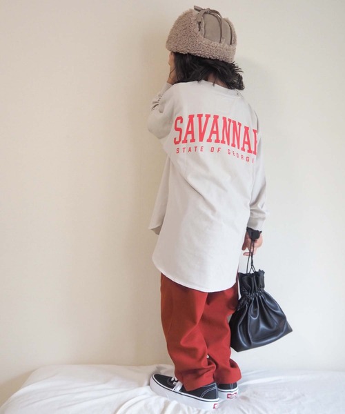 CIAOPANIC TYPY（チャオパニックティピー）の「【KIDS】ヘムラインチュニックTee（Tシャツ/カットソー・キッズ・ベージュ系その他/モカ/ブルー・MEDIUM/X-LARGE/LARGE/SMALL/XX-LARGE）」の16枚目の写真