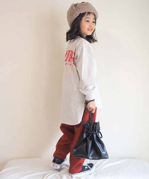 CIAOPANIC TYPY（チャオパニックティピー）の「【KIDS】ヘムラインチュニックTee（Tシャツ/カットソー・キッズ・ベージュ系その他/モカ/ブルー・MEDIUM/X-LARGE/LARGE/SMALL/XX-LARGE）」の14枚目の写真