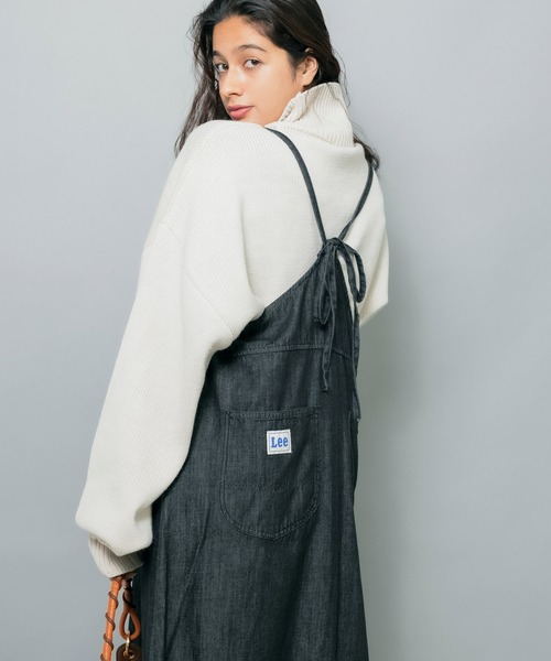 Lee（リー）の「Lee/リー LEE LITE RELAX SALOPETTE SK サロペットスカート デニム オールインワン（サロペット/オーバーオール・レディース・ダークインディゴブルー/スミクロ・S/M/XS）」の12枚目の写真