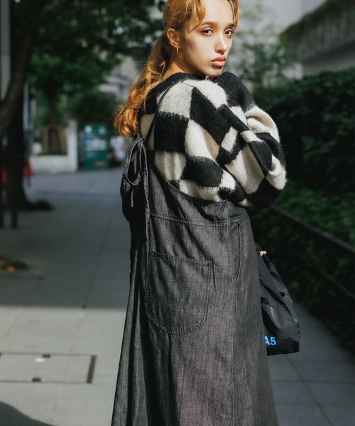 Lee（リー）の「Lee/リー LEE LITE RELAX SALOPETTE SK サロペットスカート デニム オールインワン（サロペット/オーバーオール・レディース・ダークインディゴブルー/スミクロ・S/M/XS）」の13枚目の写真
