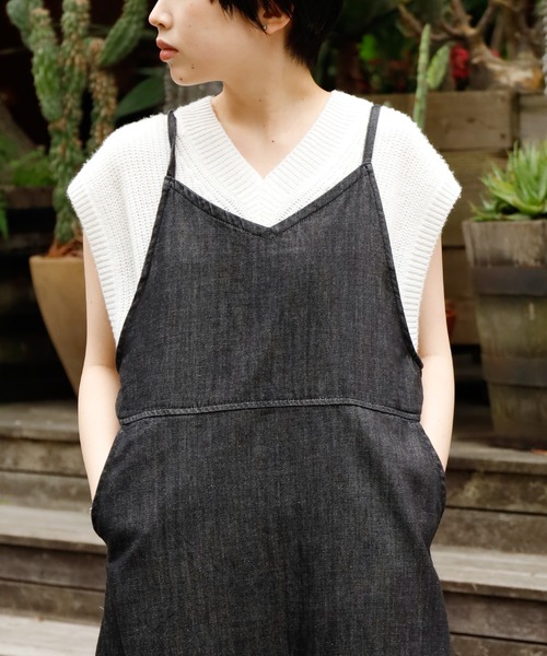 Lee（リー）の「Lee/リー LEE LITE RELAX SALOPETTE SK サロペットスカート デニム オールインワン（サロペット/オーバーオール・レディース・ダークインディゴブルー/スミクロ・S/M/XS）」の19枚目の写真