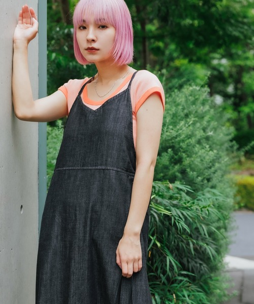 Lee（リー）の「Lee/リー LEE LITE RELAX SALOPETTE SK サロペットスカート デニム オールインワン（サロペット/オーバーオール・レディース・ダークインディゴブルー/スミクロ・S/M/XS）」の21枚目の写真