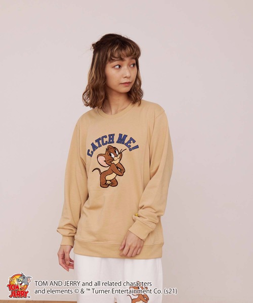 Tom&Jerry(トムアンドジェリー)の「【TOM AND JERRY/トムとジェリー】 裏毛スウェット トレーナー(スウェット・メンズ・ホワイト系その他/ピンク/オリーブ/ベージュ/グリーン系その他/ブラック/オフホワイト/スミクロ/ブルー・LARGE/MEDIUM/X-LARGE)」の5枚目の写真