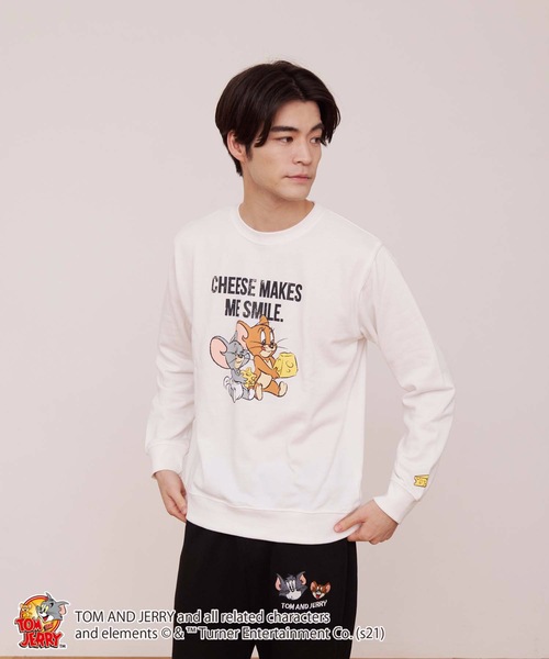 Tom&Jerry(トムアンドジェリー)の「【TOM AND JERRY/トムとジェリー】 裏毛スウェット トレーナー(スウェット・メンズ・ホワイト系その他/ピンク/オリーブ/ベージュ/グリーン系その他/ブラック/オフホワイト/スミクロ/ブルー・LARGE/MEDIUM/X-LARGE)」の3枚目の写真