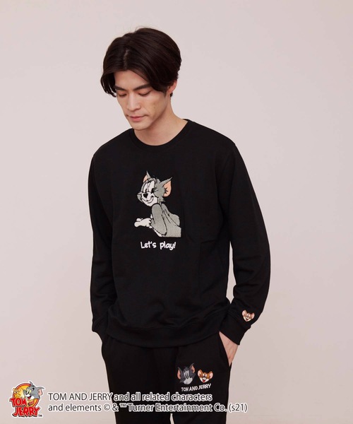 Tom&Jerry(トムアンドジェリー)の「【TOM AND JERRY/トムとジェリー】 裏毛スウェット トレーナー(スウェット・メンズ・ホワイト系その他/ピンク/オリーブ/ベージュ/グリーン系その他/ブラック/オフホワイト/スミクロ/ブルー・LARGE/MEDIUM/X-LARGE)」の4枚目の写真