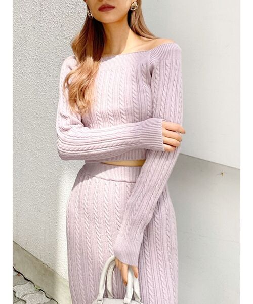 GYDA(ジェイダ)の「2WAYケーブルニットトップス(ニット/セーター・レディース・ブラック/ブラウン/ピンク/アイボリー・FREE)」の11枚目の写真
