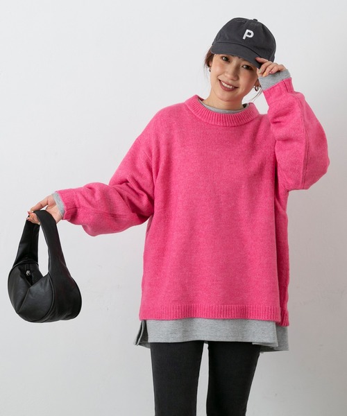 PICHI（ピイチ）の「PICHIオリジナルカラーニット（ニット/セーター・レディース・ブラック/グレー/ピンク/イエロー/ブルー・FREE）」の8枚目の写真