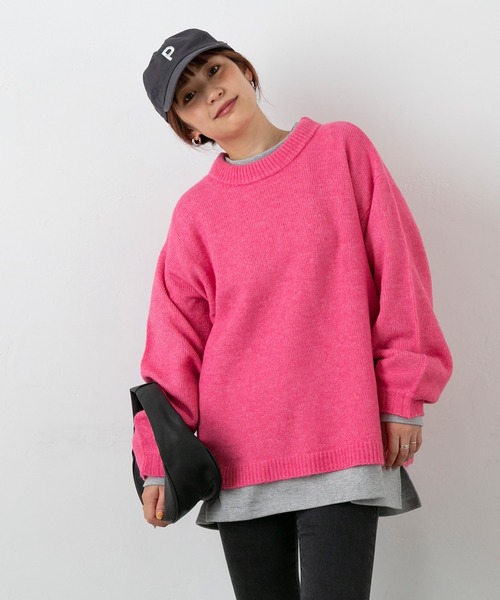 PICHI（ピイチ）の「PICHIオリジナルカラーニット（ニット/セーター・レディース・ブラック/グレー/ピンク/イエロー/ブルー・FREE）」の9枚目の写真