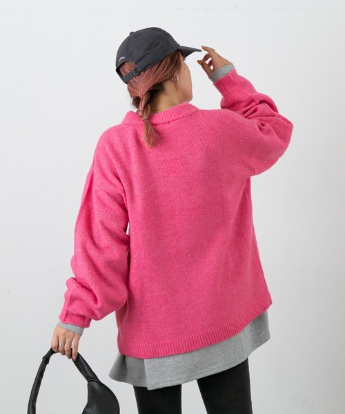 PICHI（ピイチ）の「PICHIオリジナルカラーニット（ニット/セーター・レディース・ブラック/グレー/ピンク/イエロー/ブルー・FREE）」の10枚目の写真