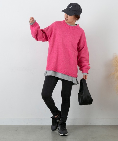 PICHI（ピイチ）の「PICHIオリジナルカラーニット（ニット/セーター・レディース・ブラック/グレー/ピンク/イエロー/ブルー・FREE）」の13枚目の写真