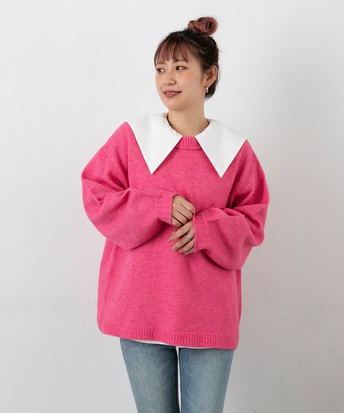 PICHI（ピイチ）の「PICHIオリジナルカラーニット（ニット/セーター・レディース・ブラック/グレー/ピンク/イエロー/ブルー・FREE）」の15枚目の写真