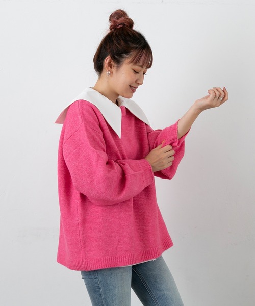 PICHI（ピイチ）の「PICHIオリジナルカラーニット（ニット/セーター・レディース・ブラック/グレー/ピンク/イエロー/ブルー・FREE）」の17枚目の写真