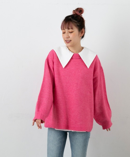 PICHI（ピイチ）の「PICHIオリジナルカラーニット（ニット/セーター・レディース・ブラック/グレー/ピンク/イエロー/ブルー・FREE）」の19枚目の写真