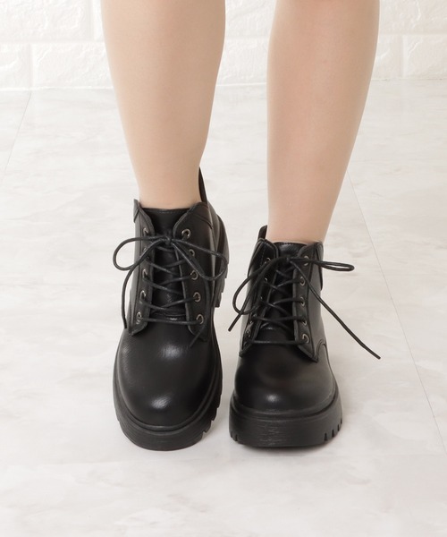Lace Ladies（レースレディース）の「厚底レースアップショートブーツ（ブーツ・レディース・ブラック/ベージュ・23/24/22.5/24.5/23.5）」の11枚目の写真