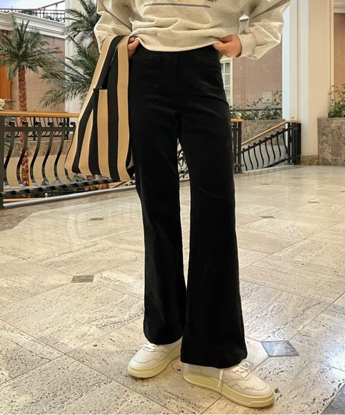 Didot.showroom（ディドット ショールーム）の「ハイウエストリブコーデュロイフレアカラーパンツ（その他パンツ・レディース・ブラック/ピンク/グリーン・S/M）」の2枚目の写真