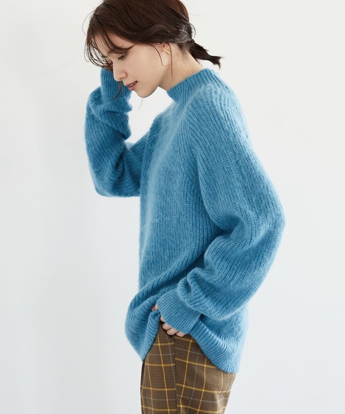 Green　Parks（グリーンパークス）の「毛ふきニットプルオーバー＊（ニット/セーター・レディース・チャコールグレー/イエロー/ブルー・FREE）」の2枚目の写真