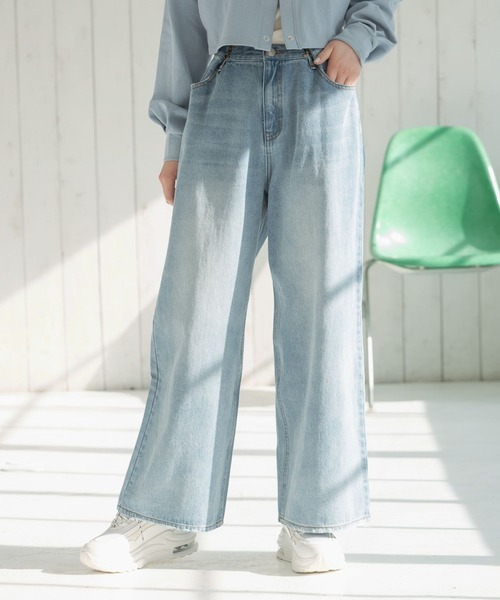 repipi armario(レピピ アルマリオ)の「USED風ウエストホックデニムパンツ(デニムパンツ・キッズ・サックスブルー/グレー/ホワイト/ブルー/ライトブルー/ホワイト系その他・SMALL/MEDIUM/LARGE)」の6枚目の写真