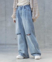 repipi armario | USED風ウエストホックデニムパンツ(デニムパンツ)