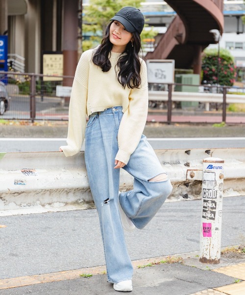 repipi armario(レピピ アルマリオ)の「USED風ウエストホックデニムパンツ(デニムパンツ・キッズ・サックスブルー/グレー/ホワイト/ブルー/ライトブルー/ホワイト系その他・SMALL/MEDIUM/LARGE)」の14枚目の写真