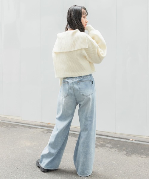 repipi armario(レピピ アルマリオ)の「USED風ウエストホックデニムパンツ(デニムパンツ・キッズ・サックスブルー/グレー/ホワイト/ブルー/ライトブルー/ホワイト系その他・SMALL/MEDIUM/LARGE)」の16枚目の写真