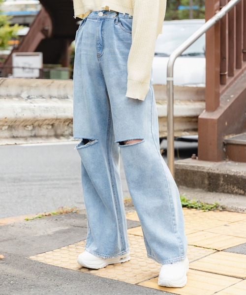 repipi armario(レピピ アルマリオ)の「USED風ウエストホックデニムパンツ(デニムパンツ・キッズ・サックスブルー/グレー/ホワイト/ブルー/ライトブルー/ホワイト系その他・SMALL/MEDIUM/LARGE)」の17枚目の写真