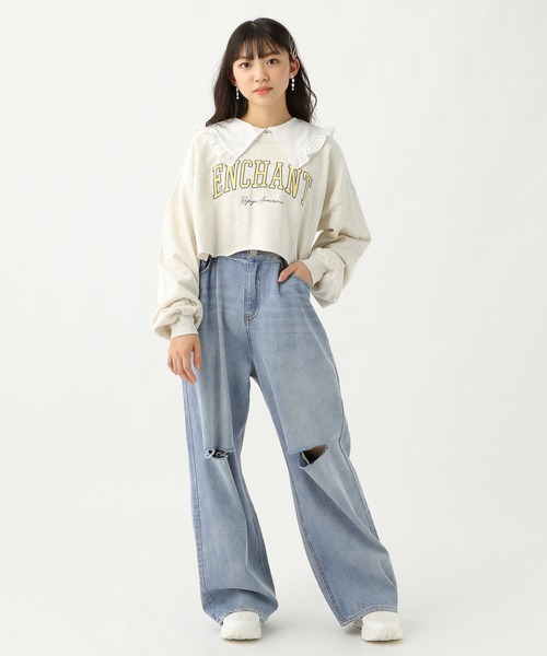 repipi armario(レピピ アルマリオ)の「USED風ウエストホックデニムパンツ(デニムパンツ・キッズ・サックスブルー/グレー/ホワイト/ブルー/ライトブルー/ホワイト系その他・SMALL/MEDIUM/LARGE)」の19枚目の写真