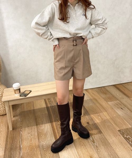 apres jour clair(アプレジュールクレア)の「【apres jour clair】ベルト付きショートパンツ(その他パンツ・レディース・ダークブラウン/ベージュ・X-LARGE/フリー)」の5枚目の写真