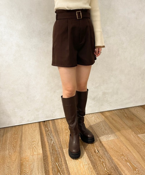 apres jour clair(アプレジュールクレア)の「【apres jour clair】ベルト付きショートパンツ(その他パンツ・レディース・ダークブラウン/ベージュ・X-LARGE/フリー)」の11枚目の写真