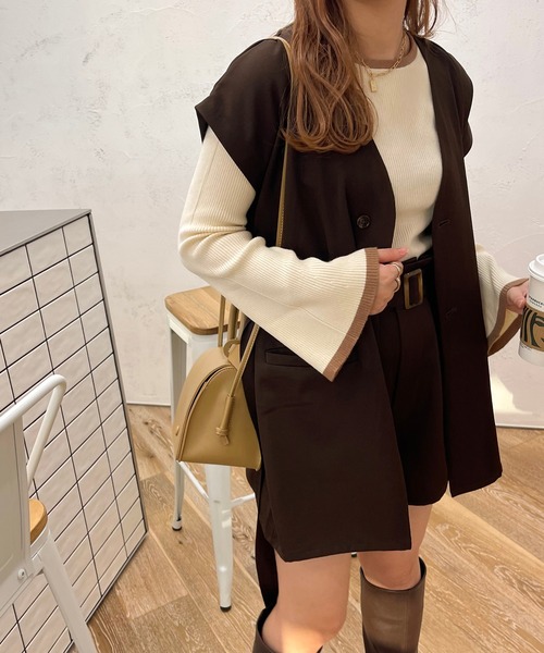 apres jour clair(アプレジュールクレア)の「【apres jour clair】ベルト付きショートパンツ(その他パンツ・レディース・ダークブラウン/ベージュ・X-LARGE/フリー)」の15枚目の写真