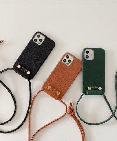 Mayree（メイリー）の「【Mayree】フェイクレザー ショルダー iPhoneケース（スマホケース/カバー・レディース・ブラック/ブラウン/グリーン・C/F/L/K/G/D/I/E/H）」の12枚目の写真