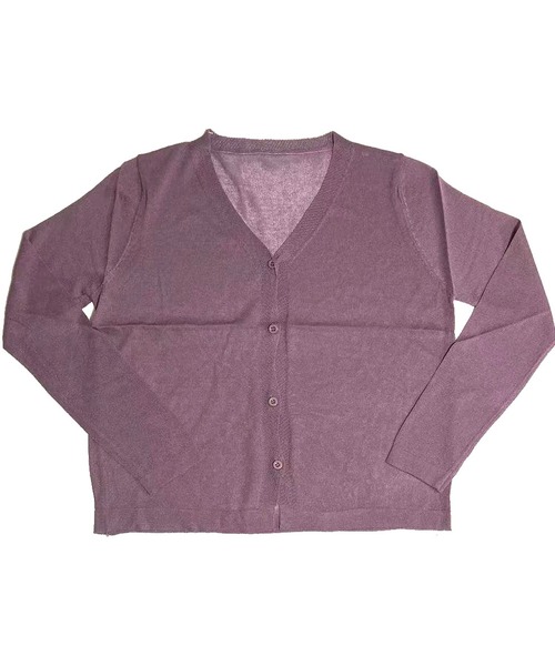 LUGG NAGG（ラグナグ）の「薄手ニット シアーカーディガン Vネック ボタン留め 羽織り Vネックシアーカーディガン（カーディガン/ボレロ・レディース・グレー/マスタード/パープル/ホワイト/ピンク/モスグリーン/ブラック/ブルー/バイオレット/オレンジ・ONE SIZE）」の13枚目の写真