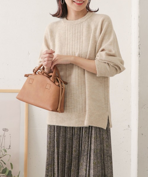 URBAN RESEARCH DOORS（アーバンリサーチドアーズ）の「クルーネックボリュームスリーブニット（ニット/セーター・レディース・ピンク/ミント/ライトベージュ・ONE）」の13枚目の写真