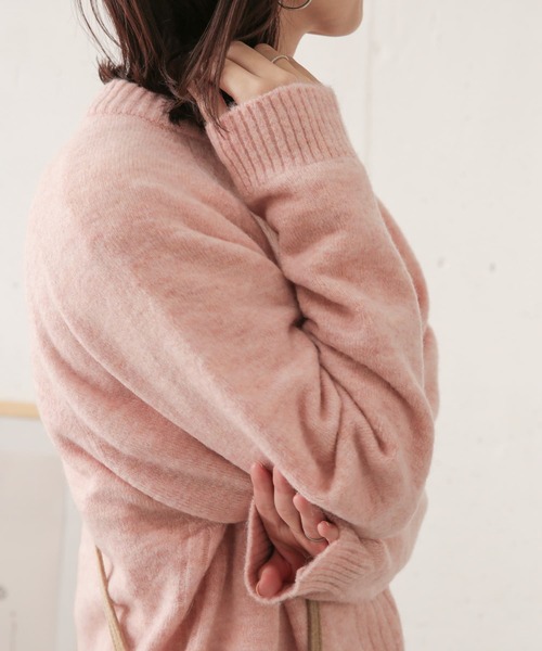 URBAN RESEARCH DOORS（アーバンリサーチドアーズ）の「クルーネックボリュームスリーブニット（ニット/セーター・レディース・ピンク/ミント/ライトベージュ・ONE）」の19枚目の写真