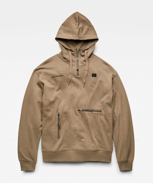 G-STAR（ジースター）の「HALF ZIP LOOSE HOODED SWEATER/パーカー/オーバーサイズ（パーカー・メンズ・ライトグレー/ブラウン系その他・LARGE/SMALL/MEDIUM/X-LARGE/X-SMALL）」の13枚目の写真