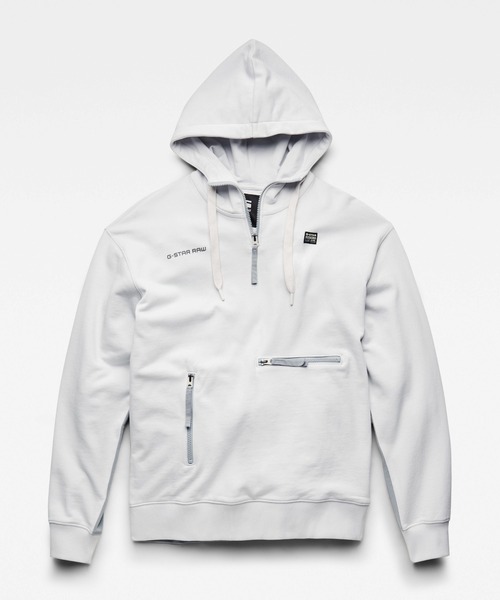 G-STAR（ジースター）の「HALF ZIP LOOSE HOODED SWEATER/パーカー/オーバーサイズ（パーカー・メンズ・ライトグレー/ブラウン系その他・LARGE/SMALL/MEDIUM/X-LARGE/X-SMALL）」の11枚目の写真