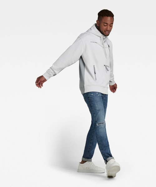 G-STAR（ジースター）の「HALF ZIP LOOSE HOODED SWEATER/パーカー/オーバーサイズ（パーカー・メンズ・ライトグレー/ブラウン系その他・LARGE/SMALL/MEDIUM/X-LARGE/X-SMALL）」の6枚目の写真