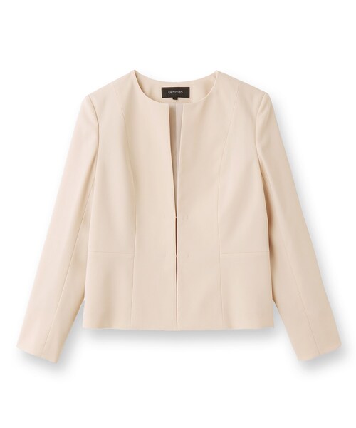 UNTITLED（アンタイトル）の「◆トリアセストレッチ ノーカラージャケット【洗える・抗菌防臭】（ノーカラージャケット・レディース・ブラック/ベージュ/ダークネイビー/ネイビー系9・02/01/03/00/04/42/44/48）」の5枚目の写真