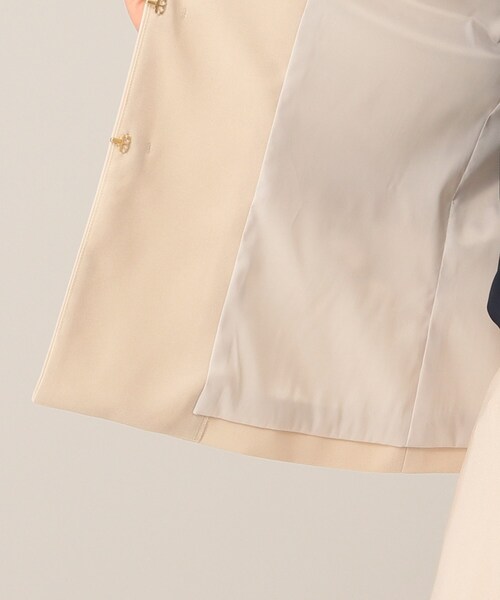 UNTITLED（アンタイトル）の「◆トリアセストレッチ ノーカラージャケット【洗える・抗菌防臭】（ノーカラージャケット・レディース・ブラック/ベージュ/ダークネイビー/ネイビー系9・02/01/03/00/04/42/44/48）」の12枚目の写真