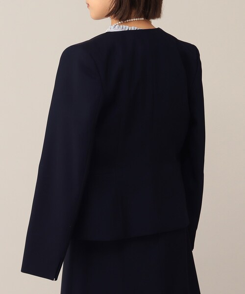 UNTITLED（アンタイトル）の「◆トリアセストレッチ ノーカラージャケット【洗える・抗菌防臭】（ノーカラージャケット・レディース・ブラック/ベージュ/ダークネイビー/ネイビー系9・02/01/03/00/04/42/44/48）」の19枚目の写真